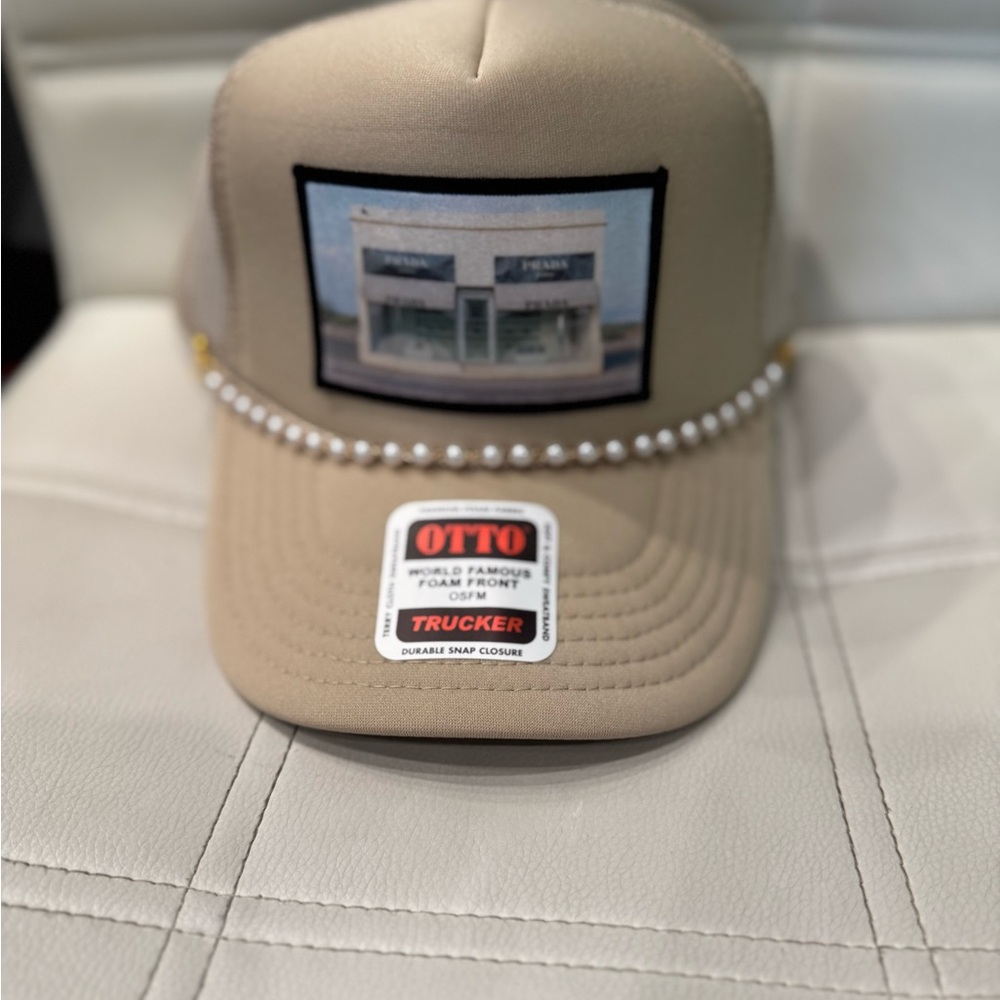 Prada Cream Trucker Hat